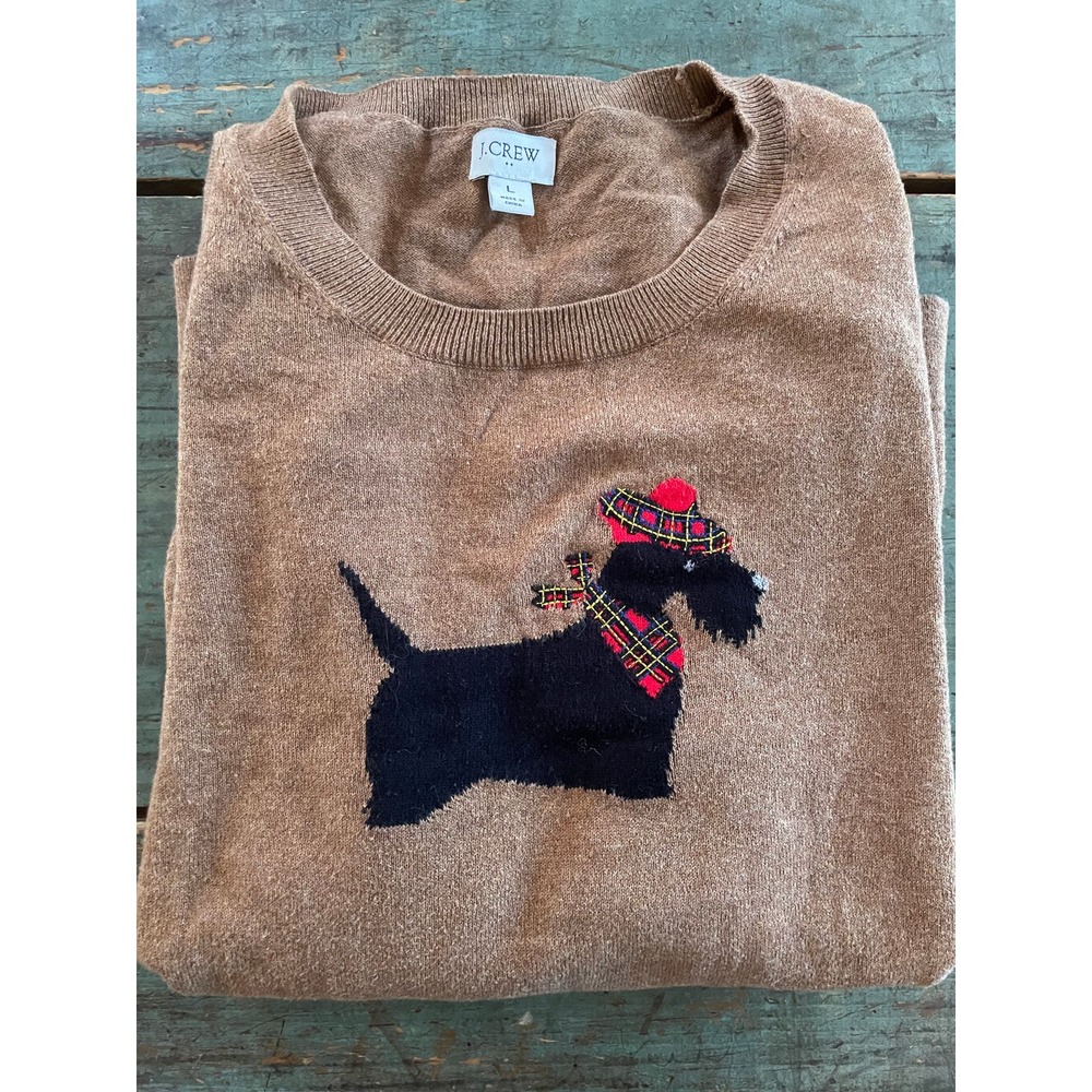 JCrew Scottie Dog Teddie Sweater L